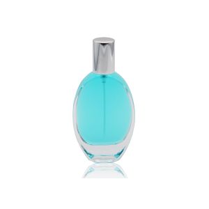 Drop Shaped Empty Perfume Bottles 100ml With Silver Aluminum Perfume Pump Collar