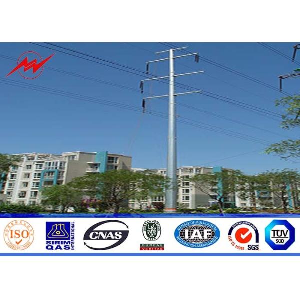 Quality 12sides 10M 2.5KN Steel Utility Pole for overhed distribution structures with earth rod for sale