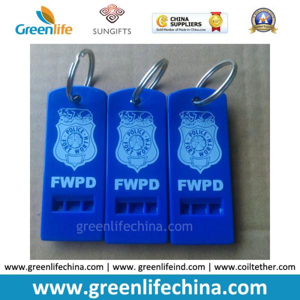 Buy cheap Hot Selling Blue Whistle Flat Type w/Custom Logo Imprinting Key Ring from wholesalers