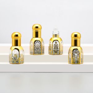 Buy cheap Luxury Cosmetic Packaging Glass Roll On Bottles With Gold Cap Perfume Roll Container from wholesalers