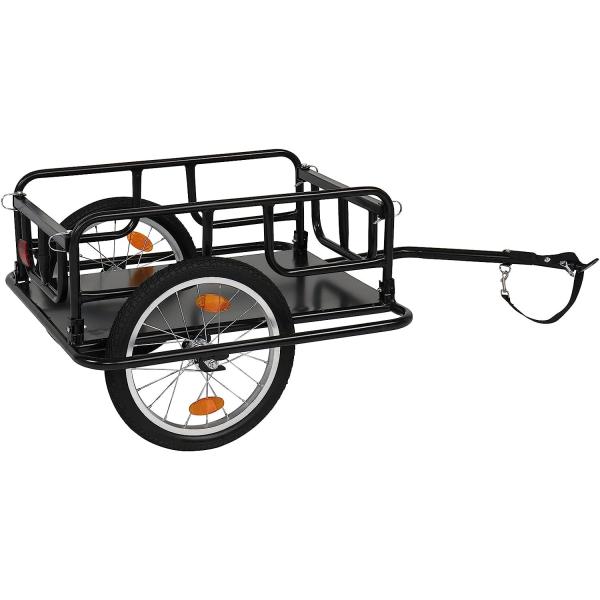 Quality Foldable Bike Cargo Trailer with Bike Hitch, Bicycle Wagon Trailer with 16" Wheels & Reflectors, Large Loading for sale