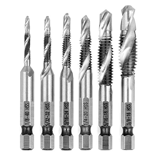 Combination Drill and Tap Bit Set - Deburr Countersink Drill Bit, HSS 4241 with