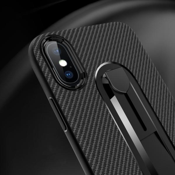 Color Black Carbon Fiber Invisible Kickstand TPU Case Back Cover For Oppo R9 Plus R9s Plus R11 R15 Pro Reaime 2 A59/F1S
