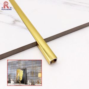Durable Metal Ceramic Aluminium Bright Chrome Listello Tile Trim Customized