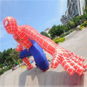 Customized Tarpaulin Polyester Inflatable Spiderman Display for Advertising