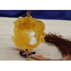 Colored Glaze Home Decorations Crafts , Azure Stone Handmade Car Pendant