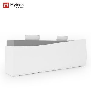 Buy cheap Two Person White Front Panel Reception Desk Gray from wholesalers