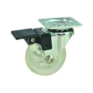 Buy cheap Transparent / Red / Yellow Replacement Caster Wheels With Plastic Brake from wholesalers