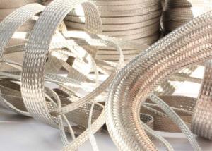 Buy cheap Strong Metal Tinned Copper Braided Sleeving Clear Cut For Cable Shielding product