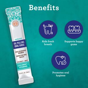 7 Pcs Travel Mouthwash Sachets Coconut Oil Pulling With 7 Essential Oils And