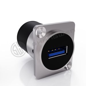 Black Shell Panel Mount Connector 9 Pin 90 Angle End Data Cable USB Connector