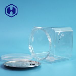 610ml Square Dry Fruits Grain PET Can With Aluminum Lid