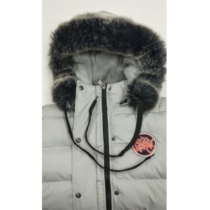 Buy cheap Grey Ladies Long Puffer Coat With Fur Hood Quilted from wholesalers