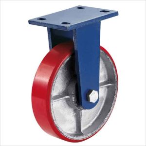 Buy cheap cast iron wheel extra heavy duty red PU casters 1500lbs product