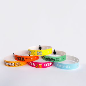 Disposable Pvc Wristbands Supplier Water Resistant Customizable Logo Text Event