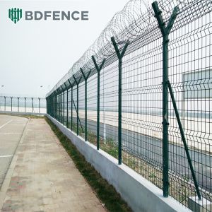 Buy cheap Carbon Steel Wire Mesh Airport Security Fence PVC Coated With Barbed Wire from wholesalers
