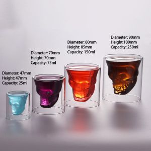 Buy cheap Cylinder 150ml Skull Shaped Bar Borosilicate Wine Glasses from wholesalers