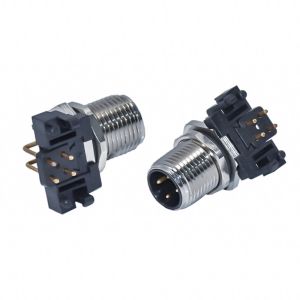 Industrial Camera 4P Elbow 4pin A-Coding Female Ip67 Connector Panel 4way M12