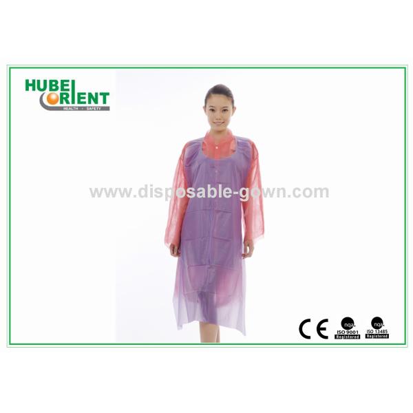 Buy cheap Purple / Blue Lightweight Disposable Poly Aprons for Beauty Salon 70cm x 135cm from wholesalers