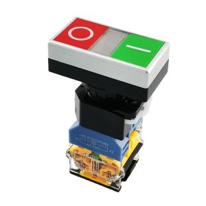 22mm LA38-11D 220VAC 1NO+1NC illuminated double-headed push button with pilot
