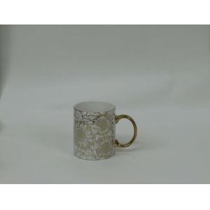 Buy cheap 340cc milk Mug With Handle Porcelain Coffee Mug with Real Gold Design for Home office using from wholesalers