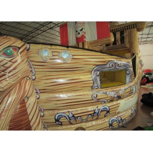 Big Dinosaur Inflatable Pirate Ship With Slide Enviroment - Friendly
