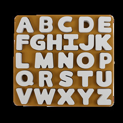 Food Grade Kids Silicone Puzzle With Letters Alphabet Shape