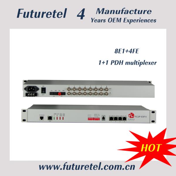 Buy cheap 8e1 to 4*10/100M ethenet dual fiber port multi-sevice single mode pdh fiber optic multiplexer from wholesalers