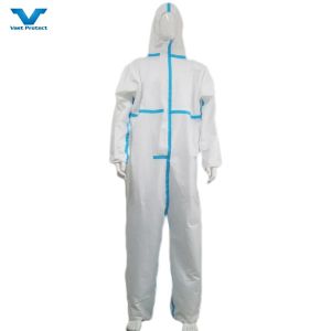 Buy cheap 60-70GSM Sf Coveralls with Strip Customized CE En14126 Isolarion Hooded Suit Suitable from wholesalers