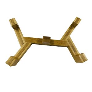 Functional Bamboo Pet Feeder with 2 Ceramic Bowls Sustainable and Multifunctiona