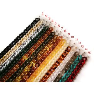 New Retro Plastic Reading Glasses Chain Fancy Custom Fashion Thick Gold Acrylic