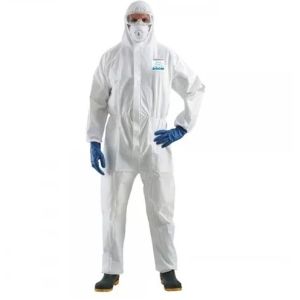 Hooded Disposable Protective Suit , Waterproof Isolation Gown Work Safety