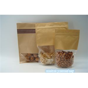 Kraft Paper Resealable k Stand Up Pouches / Food Packaging Pouches