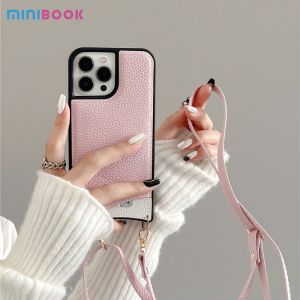 Fish Tail Color Change Lychee Girls PU Leather Lanyard Phone Case for iPhone 13