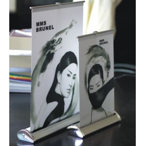 100% Aluminium Portable Retractable Mini A3 A4 Table Roll Up Banner Stand / Mini