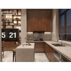 Buy cheap Customizable U Shaped Kitchen Cupboards With Quartz Countertop from wholesalers