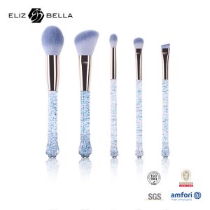 Buy cheap 5pcs Transparent Plastic Handle Cosmetic Brush Set Customized Packag from wholesalers