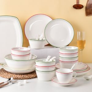 Buy cheap Cups Saucers Ceramic Dinnerware Sets For 12 People Nordic Style Vajillas De Porcelana from wholesalers