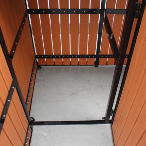 Buy cheap Mild Steel Outdoor Bin Enclosure With Plastic Wood Slats Sidewall, Matching With 120L Plastic Wheelie Bin from wholesalers