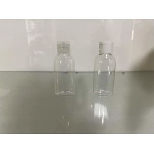 Buy cheap Refillable 50ml PET Clear Plastic Bottles Oval Flat With Flip Top Cap from wholesalers