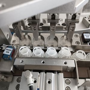 Buy cheap Automatic Silica Gel Desiccant Cap Filling Sealing  Assembly Machine With Desiccant Supply Bin Which Can Protect Desiccant From Moisture And Pollution from wholesalers