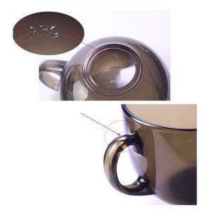 Buy cheap Simple 4mm Thick Grey Transparent Glass Saucer Set from wholesalers