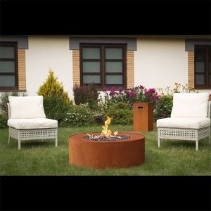 Buy cheap Corten Steel Round Fire Pit Table 95cm Portable Freestanding Gas Propane from wholesalers