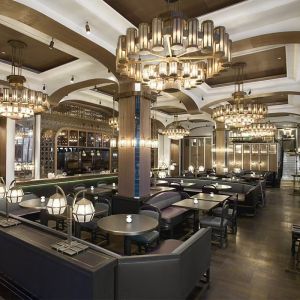 Buy cheap AC 85-265V Voltage Modern Indoor Lighting Large Foyer Chandelier For Chinese Simple Metal Copper Hot Pot Restaurant from wholesalers