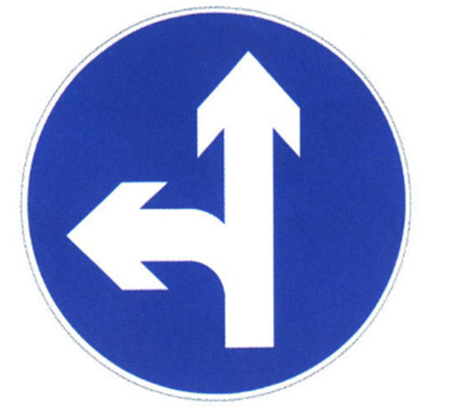 Buy cheap Road Turn Sign Sheet Direction Sign Board Round Traffic Steel Board with Bule And White Color from wholesalers