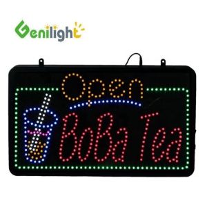 Custom LED JUICE BAR Open Sign with Flashing Animation Mode and Photo Media