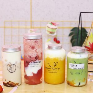 Buy cheap Medium Sized Milk Tea Bottles With Screw On Lid And Leak Proof Function from wholesalers
