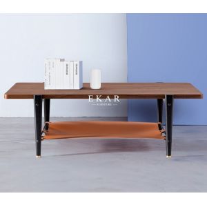 Buy cheap Rectangle Solid Wood Leather Modern Italian Coffee Table from wholesalers
