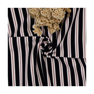 Buy cheap Smooth Soft Double Knit Fabric Breathable Stretch Striped Shirt Material from wholesalers