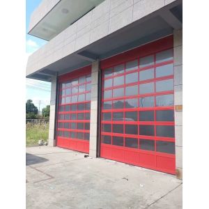Industrial Logistic Area Loading Port 40mm Glass Garage Aluminum Sectional Door